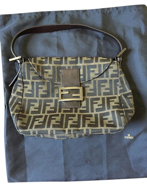 Fendi Zucca Print Canvas and Leather Shoulder Bag 