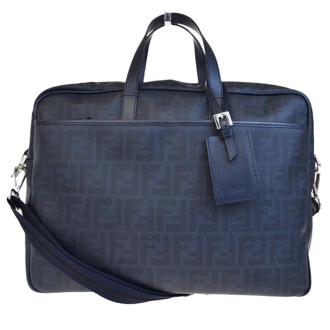 Fendi Zucca PvcLeather Blue Pvc Laptop Bag 