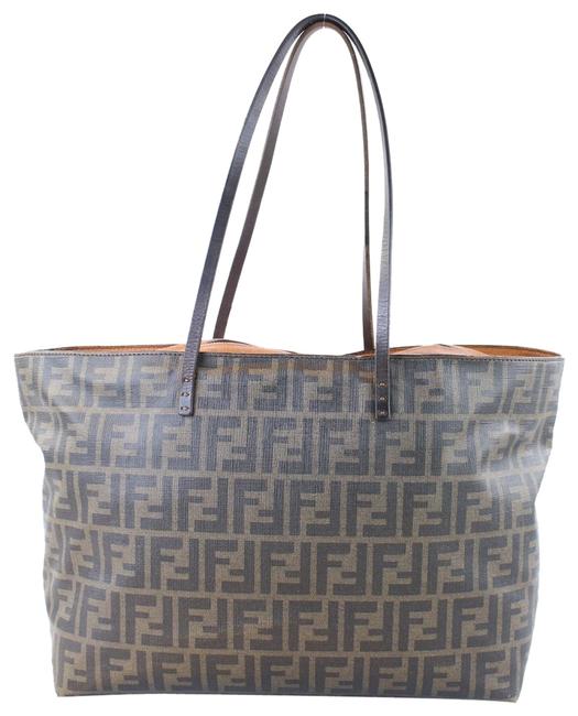 Fendi Zucca Roll 4fj1119 Brown Monogram Canvas Tote 