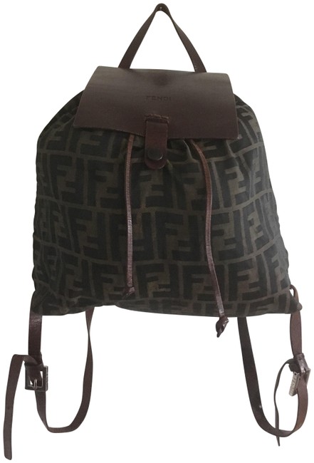 Fendi Zucca Small Brown Fabric and Leather Backpack 