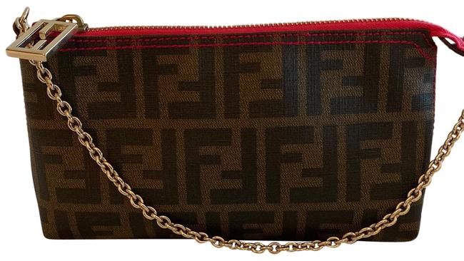 Fendi Zucca Spalmati Pochette Brown Tobacco Baguette 
