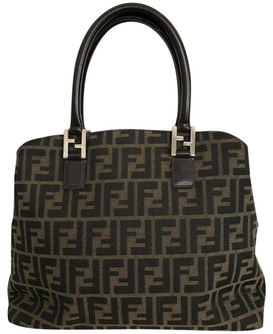 Fendi Tote Zucca Tobacco Brown Canvas Shoulder Bag 