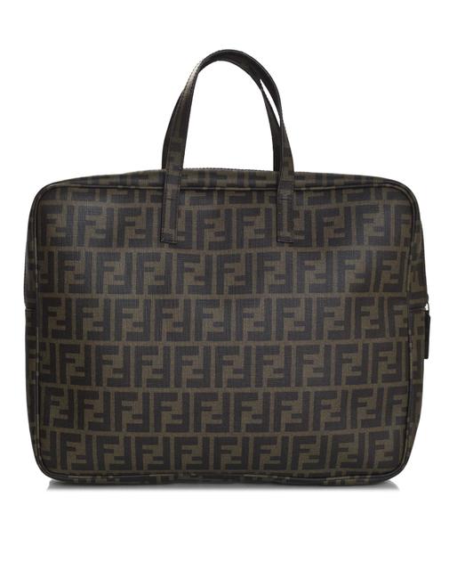 Fendi Tote Zucca with Db Brown Coated Canvas Laptop Bag 