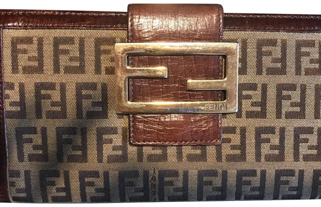 Fendi Zucca Wallet Brown Wristlet 