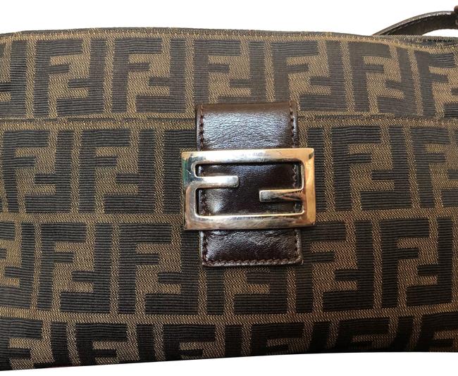 Fendi Zucchini Black.and.brown Canvas Shoulder Bag 