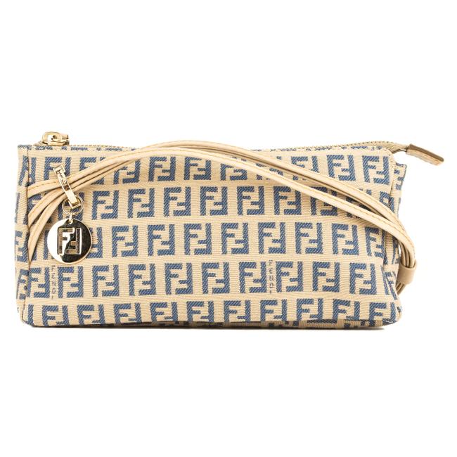 Fendi Zucchino 4098008 Beige Canvas Shoulder Bag 