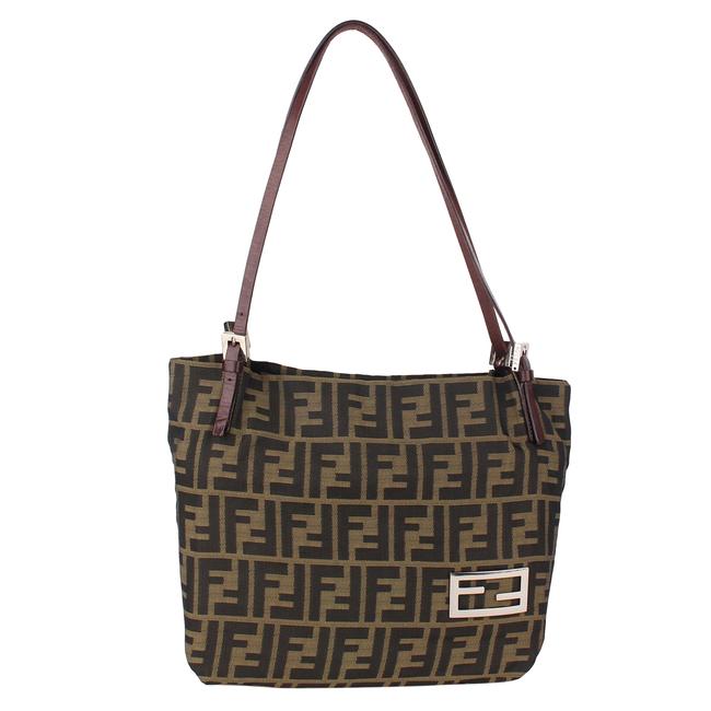 Fendi Zucchino 8248 Brown Canvas Tote 