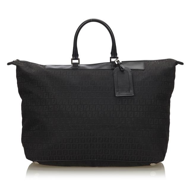 Fendi Zucchino Black Fabric X Jacquard X Leather X Others WeekendTravel Bag 
