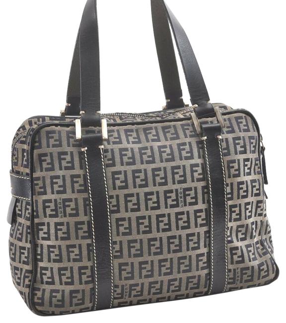 Fendi Zucchino Blue Canvas Shoulder Bag 