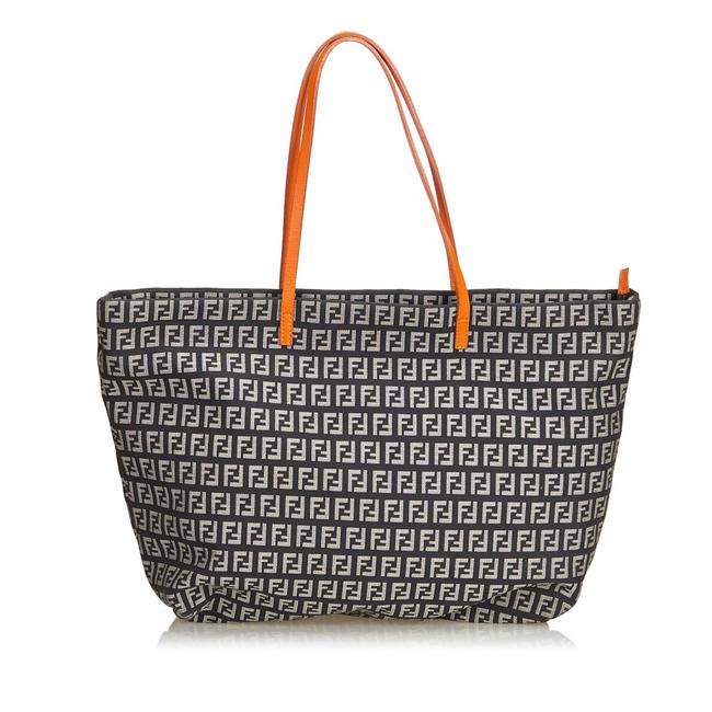 Fendi Bag Zucchino Jacquard Black Blend Tote 