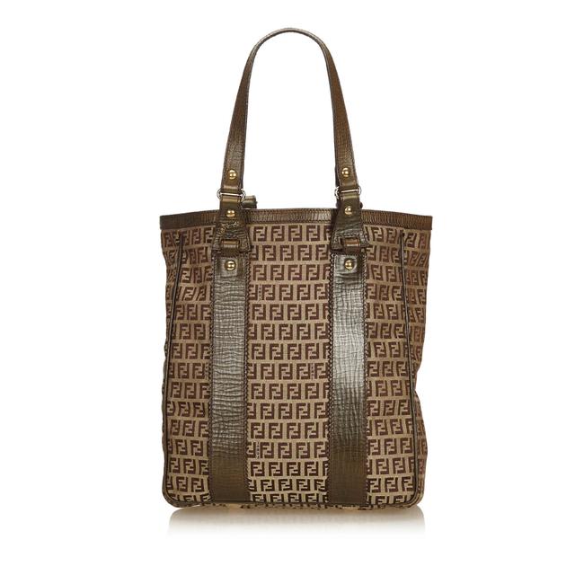 Fendi Bag Zucchino Jacquard Brown Blend Tote 