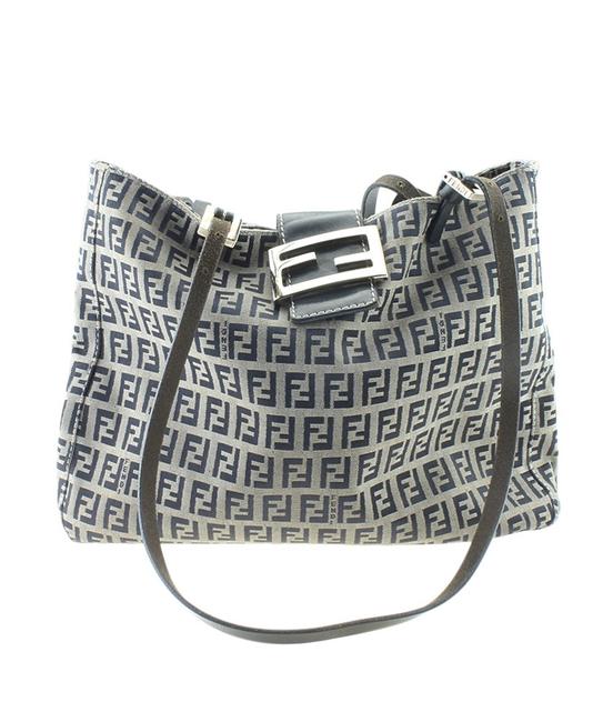 Fendi Zucchino Monogram 164599 Grey Canvas Tote 