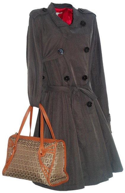 Fendi Zucchino Print Handbag Brown Canvas Tote 