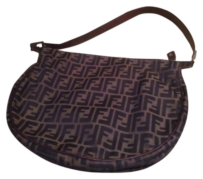 Fendi Zukka Brown Shoulder Bag 