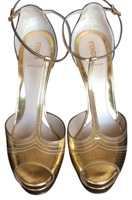 Fendi Ancient Gold 8k3938 hel Platforms 
