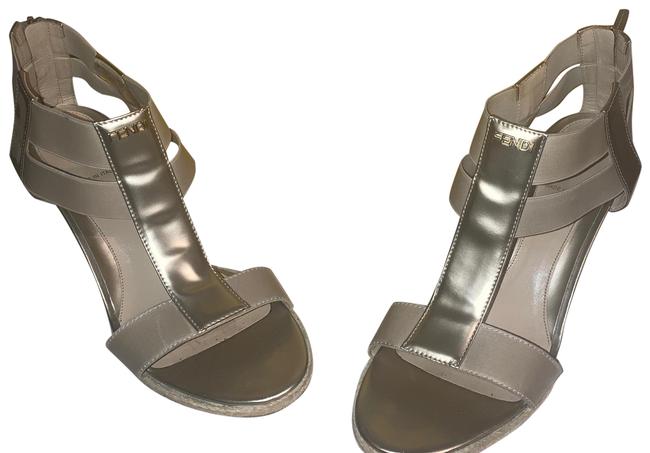 Fendi Beige &amp;gold Wedges 