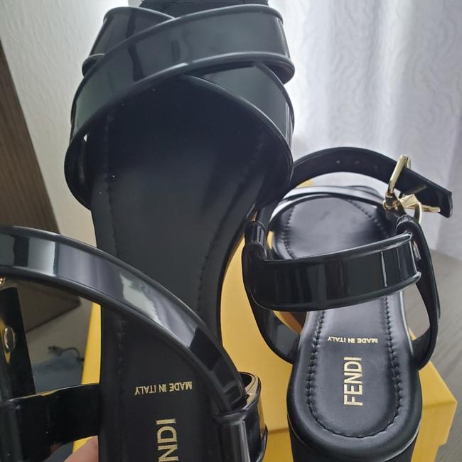 Fendi Black and Brown Platform Wedges 