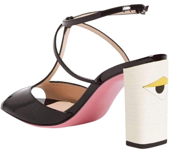 Fendi Black and Cream Monster Eyes Heel Pumps 