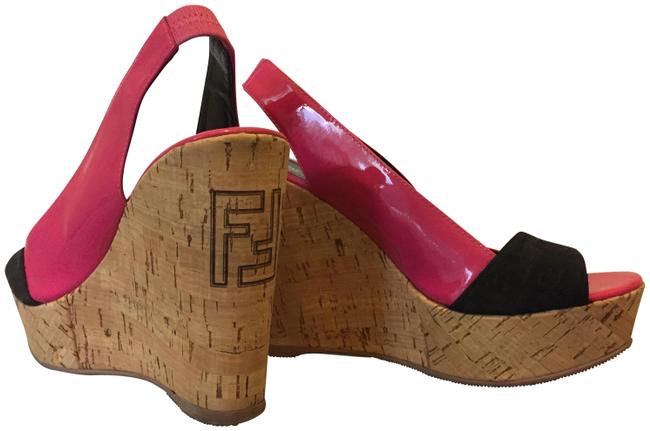 Fendi Black &amp; Pink Black Pink Wedges 