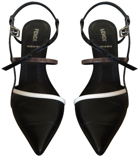 Fendi Black and White Leather Pumps 