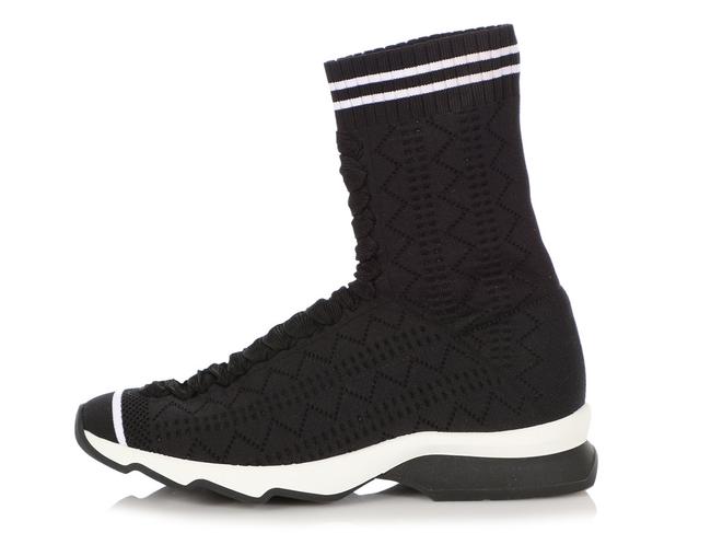 Fendi Black And White Sock Sneakers 