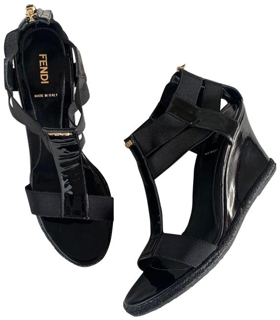 Fendi Black Carioca Wedges 