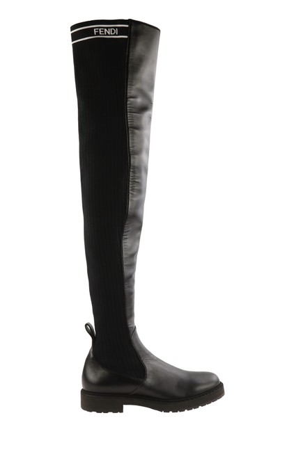 Fendi Black Cuissard Knit Boots Booties 