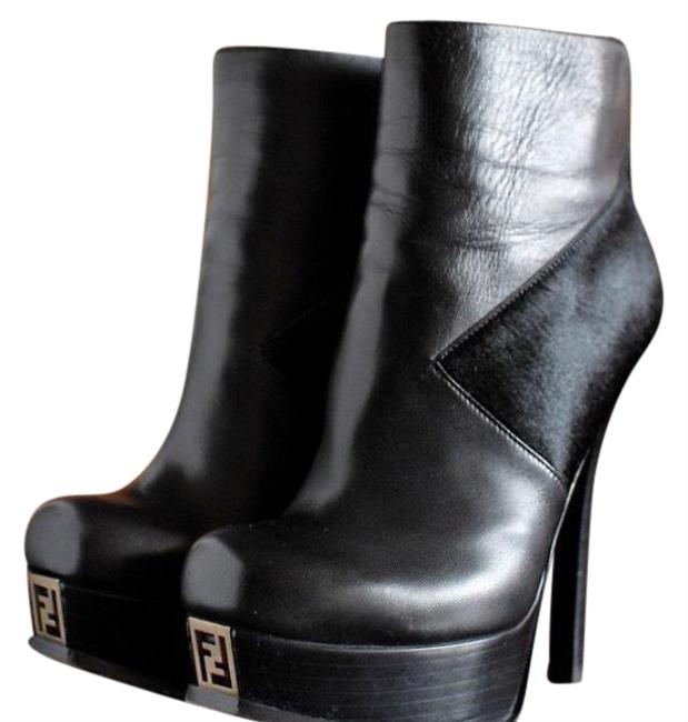 Fendi Black W "Fendista" W Pony Hair Boots Booties 