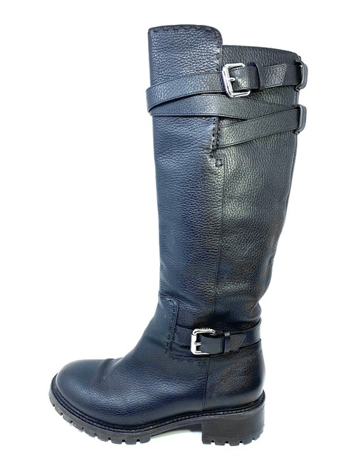 Fendi Black Leather Biker Boots Booties 