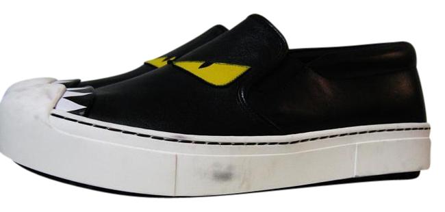 Fendi Black Leather Monster Loafers Sneakers 