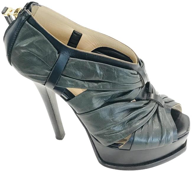 Fendi Black Leather Pumps Platforms 