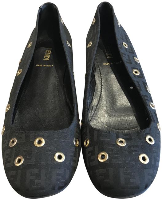 Fendi Black Logo Flats 