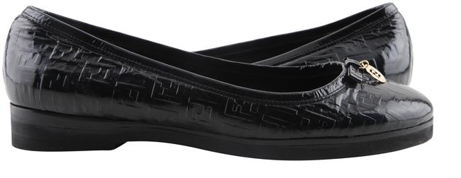 Fendi Black Monogram Patent Leather Flats Narrow Aa, N