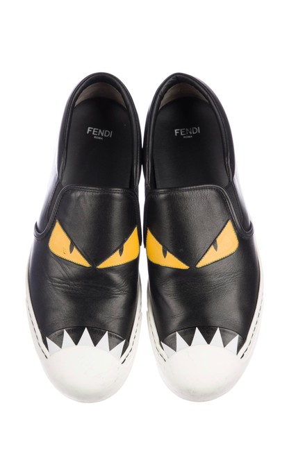 Fendi Black Monster Slip On Sneakers 
