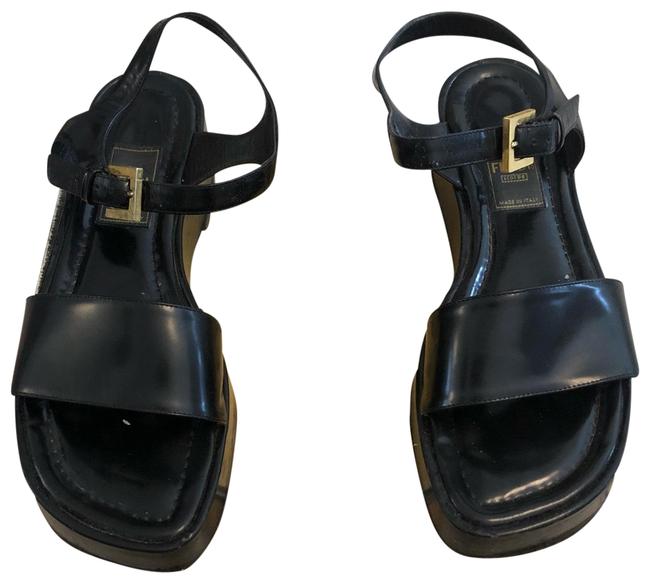 Fendi Black Platform Sandals 