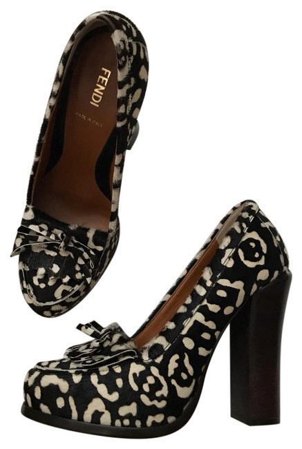 Fendi Black Pony Hair Pumps 
