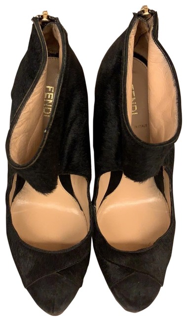 Fendi Black Ponyhair Pumps Platforms 