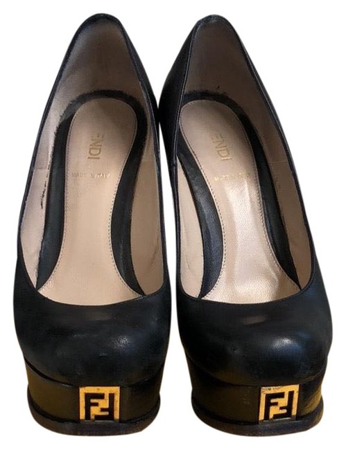 Fendi Black Ppl Fendista Pump Platforms 