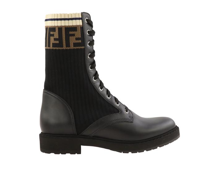 Fendi Black Rockoko Combat Boots Booties 