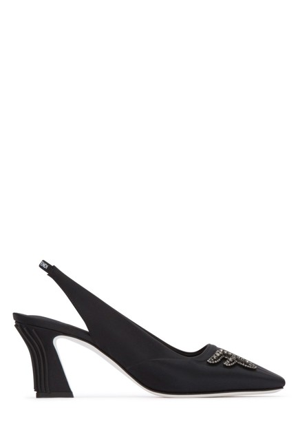 Fendi Black Satin Slingbacks Pumps 