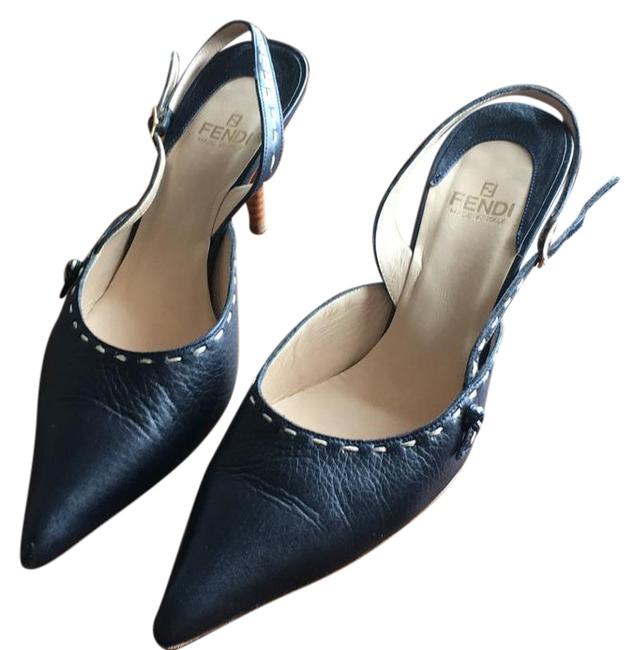 Fendi Black Scarpa Cuoio Selleria Pumps 
