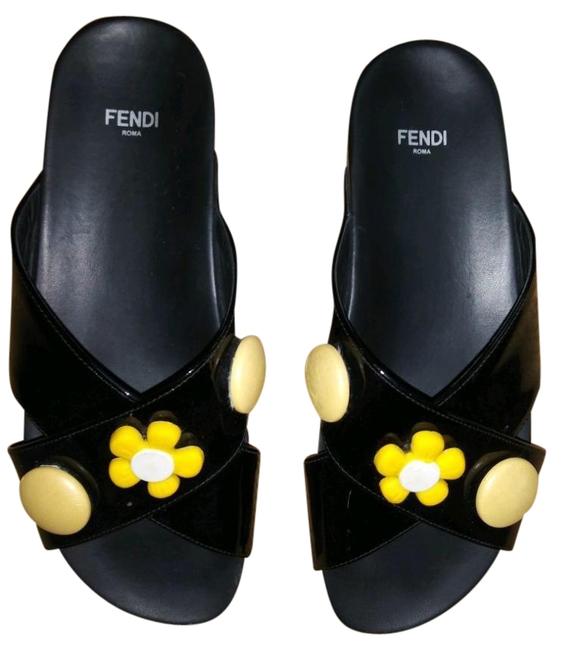Fendi Black Slippers Sandals 