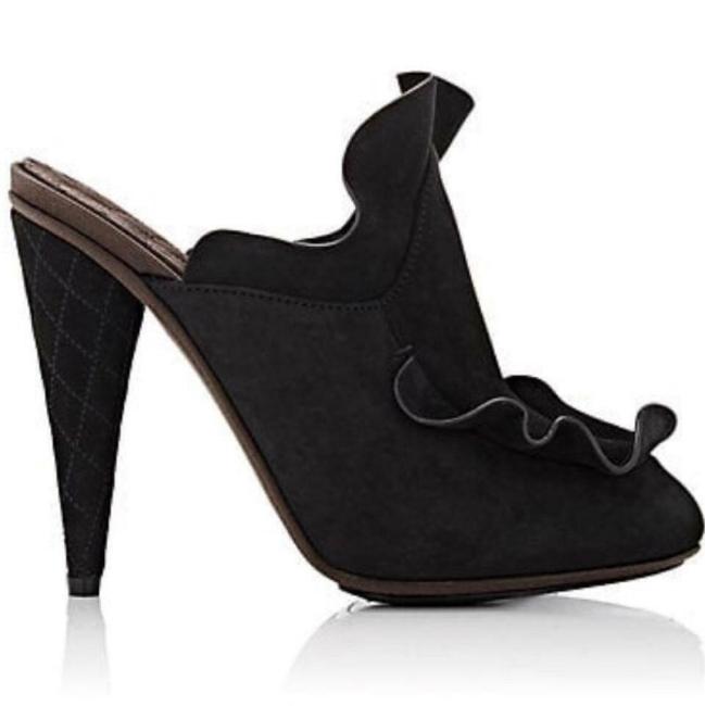 Fendi Black Waves Mules Slides 