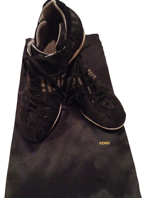 Fendi Black Zucchino Tennis Sneakers 