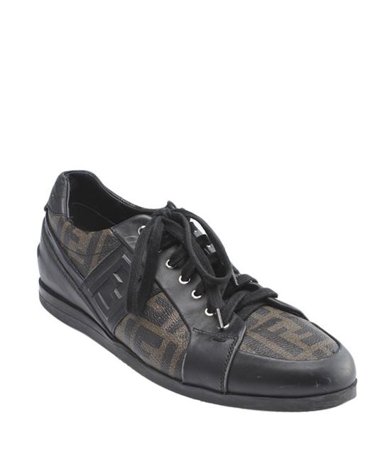Fendi Blackxbrown Zucca Canvas Sneakers 158238 Sandals 