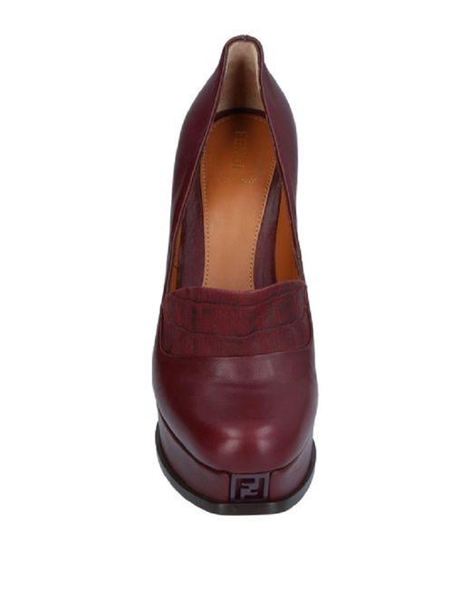 Fendi Bordo Maroon Fendista Loafer Wedges 
