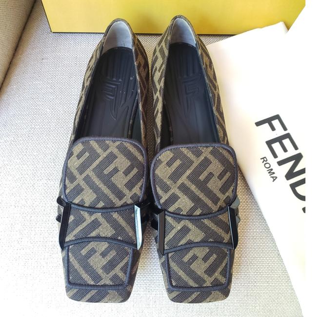 Fendi Brown Freedom Loafer Flats 