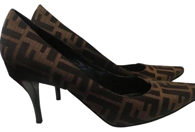 Fendi Brown Logo Pumps 