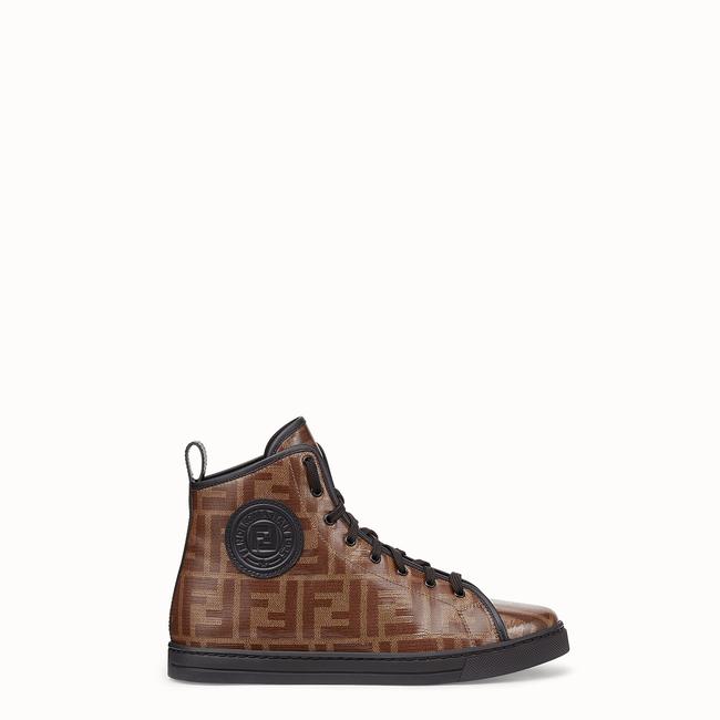 Fendi Brown New Logo High top 40 Sneakers 