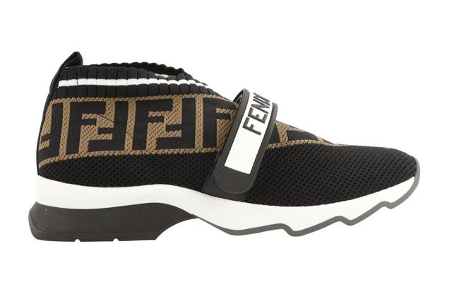 Fendi Brown Rockoko Ff Knit Sneakers 